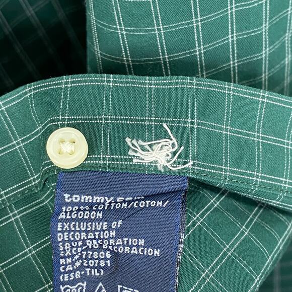 Tommy Hilfiger Green Plaid Collared Button Up Shirt Men's Size XX-Large XXL - Picture 6 of 7